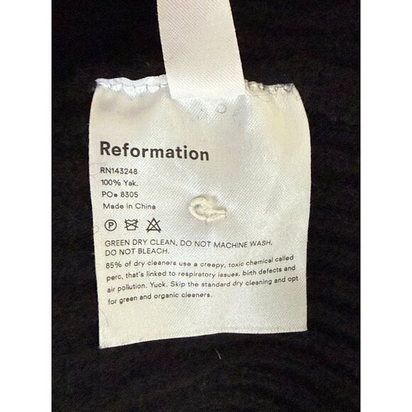 Reformation 100% Yak Wool Black Knit Button-Front Cardigan Sweater S - Picture 8 of 9